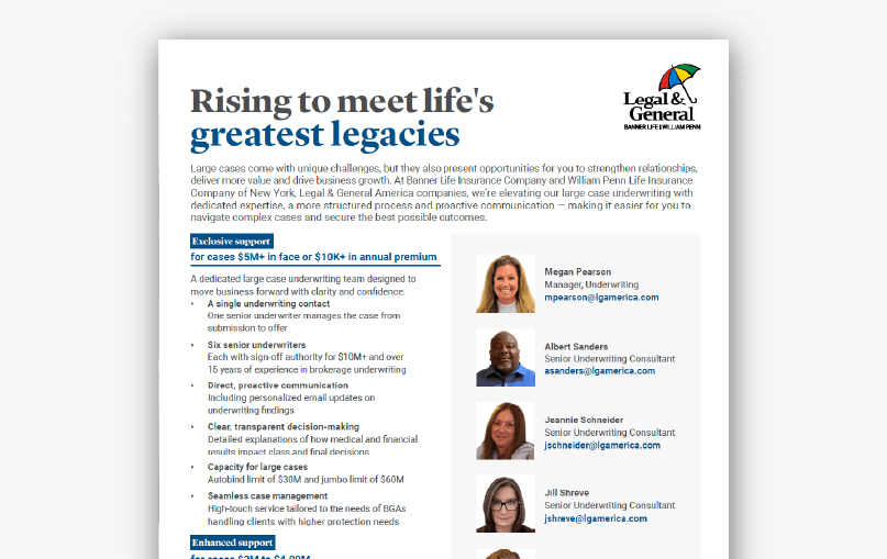 large case underwriting team